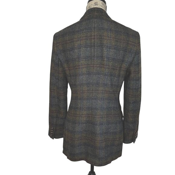 VTG LAUREN RALPH LAUREN Tartan Plaid Wool Blazer Jacket 8 Fall Preppy Academia - Picture 2 of 8